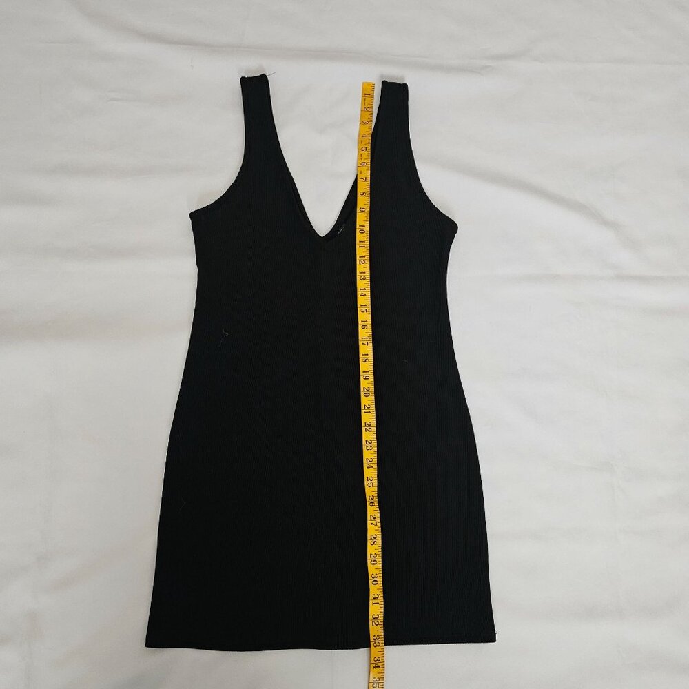 Wild Fable Classic Black Ribbed Stretchy V-Neck Bodycon Mini Dress Women's M - Picture 11 of 11